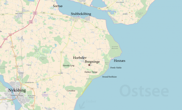 Umgebungskarte Falsterhus Region Ostfalster